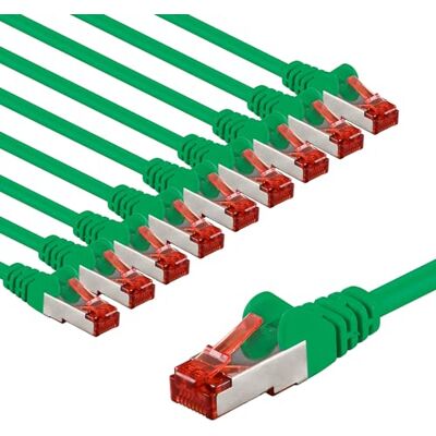 goobay 66013 CAT6 nätverkskabel i 10 set/patchkabel skärmad S/FTP/CU Ethernet-kabel, PiMF, LSZH/Cat 6 kabel med 10 Gbits/grön/10 x 1 m goobay 66013 CAT6 nätverkskabel i 10 set/patchkabel skärmad S/FTP/CU Ethernet-kabel, PiMF, LSZH/Cat 6 kabel med 10 Gbits/grön/10 x 1 m