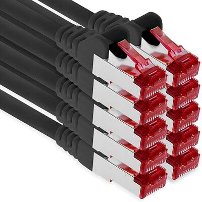 1aTTack.de 10 x 0,5 m CAT6 patchkabel S/FTP PIMF avskärmning CAT.6 RJ45 nätverkskabel Ethernet-kabel DSL LAN routeromkopplare modem patchpanel svart 10 stycken 1aTTack.de 10 x 0,5 m CAT6 patchkabel S/FTP PIMF avskärmning CAT.6 RJ45 nätverkskabel Ethernet-kabel DSL LAN routeromkopplare modem patchpanel svart 10 stycken