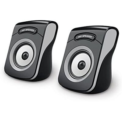 APM USB 2.0 trådbundna högtalare, duo PC-högtalare, tydligt och högkvalitativt ljud, självdriven via USB-kabel, justerbar volym, 6 W RMS-utgång, kompakt format, grå, 571073 APM USB 2.0 trådbundna högtalare, duo PC-högtalare, tydligt och högkvalitativt ljud, självdriven via USB-kabel, justerbar volym, 6 W RMS-utgång, kompakt format, grå, 571073