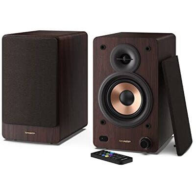 Sharp CP-SS30(BR) par högtalare 2-vägs aktiv bokhylla, 60 W RMS (2 x 30 W) trähölje, Bluetooth v5.0, USB, optik, hjälpmedel, RCA, bas och diskant, avtagbart galler, fjärrkontroll. Sharp CP-SS30(BR) par högtalare 2-vägs aktiv bokhylla, 60 W RMS (2 x 30 W) trähölje, Bluetooth v5.0, USB, optik, hjälpmedel, RCA, bas och diskant, avtagbart galler, fjärrkontroll.
