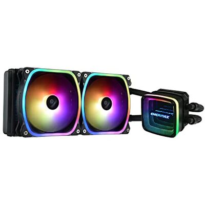 Enermax AQUAFUSION ADV ARGB 240 mm AIO CPU vattenkylning Dual Chamber för Intel LGA1700/AMD AM5 Support 330W+ TDP (2x SquA RGB 120 PWM-fläkt); ELC-AQFA240-SQA, svart Enermax AQUAFUSION ADV ARGB 240 mm AIO CPU vattenkylning Dual Chamber för Intel LGA1700/AMD AM5 Support 330W+ TDP (2x SquA RGB 120 PWM-fläkt); ELC-AQFA240-SQA, svart