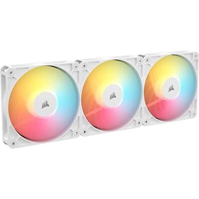 Corsair RS120-R 120mm PWM ARGB-Omvända Fläktar – +5V ARGB Anslutningar, 8 RGB LED, Högt Statiskt Tryck, Kedjekopplingsbara, Magnetiskt Kupollager, Zero RPM-läge – Trippelpaket – Vit Corsair RS120-R 120mm PWM ARGB-Omvända Fläktar – +5V ARGB Anslutningar, 8 RGB LED, Högt Statiskt Tryck, Kedjekopplingsbara, Magnetiskt Kupollager, Zero RPM-läge – Trippelpaket – Vit