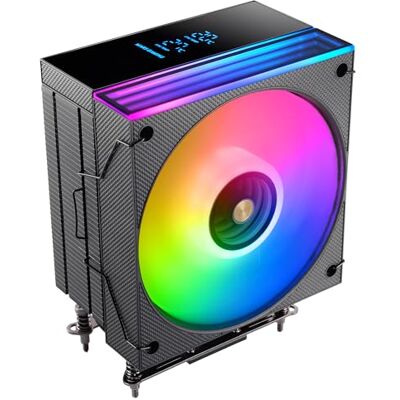Mars Gaming MCPU-LCD, CPU-Kylare 300W TDP, 6x HCT-Värmerör, 120mm Fläkt, LCD-Skärm, ARGB Dual Zone Infinity Mirror, Hyperbalanserad Kopparkärna, Intel och AMD-Kompatibilitet, Svart Mars Gaming MCPU-LCD, CPU-Kylare 300W TDP, 6x HCT-Värmerör, 120mm Fläkt, LCD-Skärm, ARGB Dual Zone Infinity Mirror, Hyperbalanserad Kopparkärna, Intel och AMD-Kompatibilitet, Svart