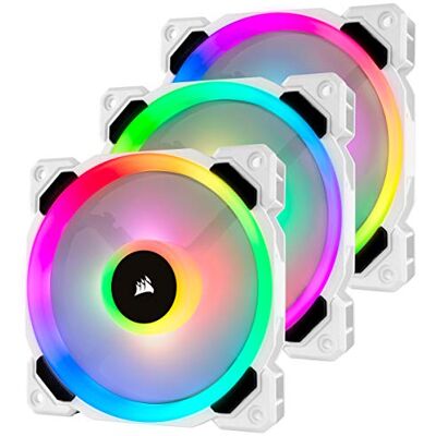Corsair LL120 RGB 120 mm Dubbla Light Loop PWM RGB-Fläktar – Trippel Fläktpaket med Lighting Node PRO – Vit Corsair LL120 RGB 120 mm Dubbla Light Loop PWM RGB-Fläktar – Trippel Fläktpaket med Lighting Node PRO – Vit