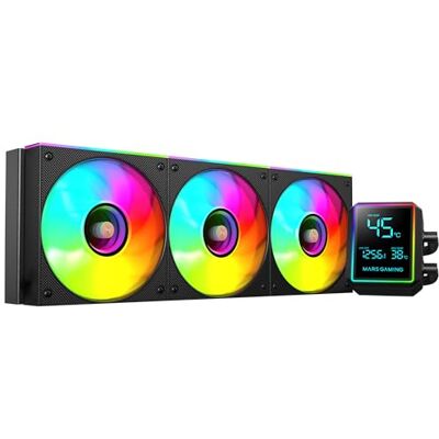 Mars Gaming ML-LCDPRO360 AIO-Vätskekylning 600 W TDP, 2,8" LCD-Skärm Multimonitor, 4:e Generationens Opti-Chamber-Pump med Kopparbas, 3× 120 mm ARGB Infinity Mirror-Fläktar, Svart Mars Gaming ML-LCDPRO360 AIO-Vätskekylning 600 W TDP, 2,8" LCD-Skärm Multimonitor, 4:e Generationens Opti-Chamber-Pump med Kopparbas, 3× 120 mm ARGB Infinity Mirror-Fläktar, Svart