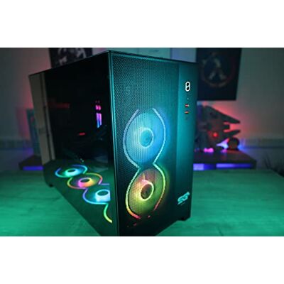 SaharaGaming P480MB-E RGB ATX PC-fodral (4 x 12 cm modulär Pirate Eye ARGB-fläkt, kabelhantering, 10 portar fläkthub, PWM, SYNC) svart SaharaGaming P480MB-E RGB ATX PC-fodral (4 x 12 cm modulär Pirate Eye ARGB-fläkt, kabelhantering, 10 portar fläkthub, PWM, SYNC) svart