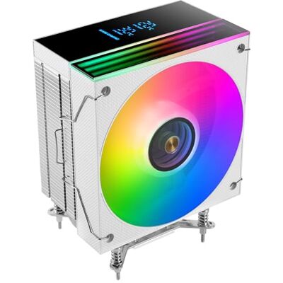Mars Gaming MCPU-LCD, CPU-Kylare 300W TDP, 6x HCT-Värmerör, 120mm Fläkt, LCD-Skärm, ARGB Dual Zone Infinity Mirror, Hyperbalanserad Kopparkärna, Intel och AMD-Kompatibilitet, Vit Mars Gaming MCPU-LCD, CPU-Kylare 300W TDP, 6x HCT-Värmerör, 120mm Fläkt, LCD-Skärm, ARGB Dual Zone Infinity Mirror, Hyperbalanserad Kopparkärna, Intel och AMD-Kompatibilitet, Vit