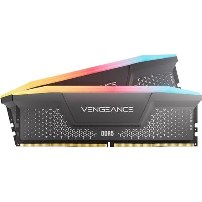Corsair VENGEANCE RGB RS DDR5 64GB (2x32GB) Upp Till 5200MHz AMD INTEL RAM Spelminne för Stationära Datorer, Kompatibelt med AMD EXPO och Intel XMP 3.0, CL40, Grå, (CMG64GX5M2B5200Z40) Corsair VENGEANCE RGB RS DDR5 64GB (2x32GB) Upp Till 5200MHz AMD INTEL RAM Spelminne för Stationära Datorer, Kompatibelt med AMD EXPO och Intel XMP 3.0, CL40, Grå, (CMG64GX5M2B5200Z40)