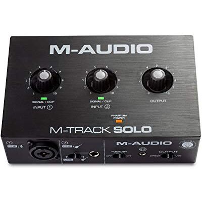 M-Audio M-Track Solo USB Ljudinterface XLR-, Linje- och DI-Ingångar, Professionellt Programvarupaket för Streaming och Podcasting M-Audio M-Track Solo USB Ljudinterface XLR-, Linje- och DI-Ingångar, Professionellt Programvarupaket för Streaming och Podcasting
