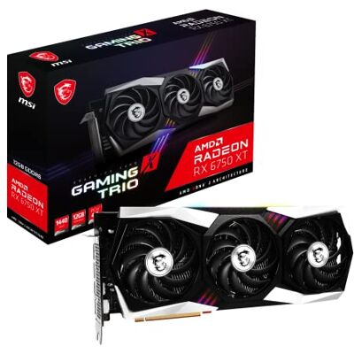 MSI Radeon RX 6750 XT GAMING X TRIO 12G grafikkort – AMD RX 6750 XT, GPU 2554/2623 MHz, 12 000 MB DDR6-minne, minneshastighet 18 000 MHz, minnesbuss 192bit MSI Radeon RX 6750 XT GAMING X TRIO 12G grafikkort – AMD RX 6750 XT, GPU 2554/2623 MHz, 12 000 MB DDR6-minne, minneshastighet 18 000 MHz, minnesbuss 192bit