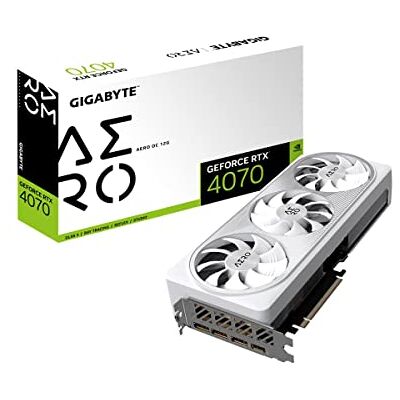 Gigabyte GeForce RTX 4070 AERO OC 12GB grafikkort 12 GB DDRX6 21Gbps 192bit, PCI-E 4.0, Core 2565Mhz, DisplayPort 1.4, HDMI 2.1a, NVIDIA DLSS 3, GV-N4070AERO OC-12GD Gigabyte GeForce RTX 4070 AERO OC 12GB grafikkort 12 GB DDRX6 21Gbps 192bit, PCI-E 4.0, Core 2565Mhz, DisplayPort 1.4, HDMI 2.1a, NVIDIA DLSS 3, GV-N4070AERO OC-12GD