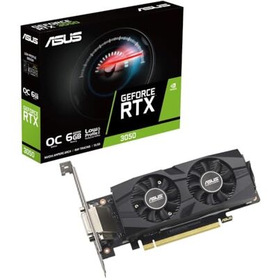 Asus GeForce RTX 3050 OC (6GB GDDR6/PCI Express 4.0/1500MHz/14000MHz/låg profil) Asus GeForce RTX 3050 OC (6GB GDDR6/PCI Express 4.0/1500MHz/14000MHz/låg profil)