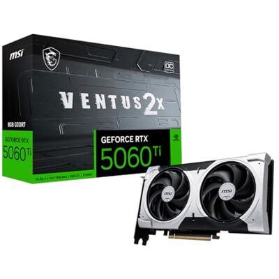 MSI NVIDIA GeForce RTX 5060 Ti 8G Shadow 2X OC grafikkort 8 GB GDDR7 (28 GB/s /192 Bits), PCIe 5.0 dubbla fläktar (2 x STORMFORCE-fläktar), HDMI 2.1b, DisplayPort 2.1b MSI NVIDIA GeForce RTX 5060 Ti 8G Shadow 2X OC grafikkort 8 GB GDDR7 (28 GB/s /192 Bits), PCIe 5.0 dubbla fläktar (2 x STORMFORCE-fläktar), HDMI 2.1b, DisplayPort 2.1b