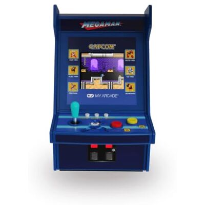My Arcade Mega Man Mini Arcade Machine Micro Player Pro bordsskiva arkadmaskin, bärbar handhållen spel, retro spelkonsol, mini retro spelmaskiner för barn och vuxna My Arcade Mega Man Mini Arcade Machine Micro Player Pro bordsskiva arkadmaskin, bärbar handhållen spel, retro spelkonsol, mini retro spelmaskiner för barn och vuxna