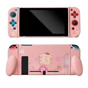 ENFILY Cute Cinnamon Case Compatible with Nintendo Switch, Dockable Case Cover, Ergonomic Soft TPU Grip Case for Joycon, Sparkle Skin Set