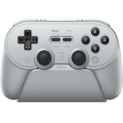 Nintendo 8BitDo Pro 3 Bluetooth Controller for Switch/Switch 2 – TMR Joysticks, Swappable ABXY Buttons, Pro Back Buttons, Charging Dock, Hall Effect Triggers, for Windows, Apple, SteamOS, Android Gray TMR Joystick, utbytbara ABXY-knappar, Pro bakknappar Nintendo 8BitDo Pro 3 Bluetooth Controller for Switch/Switch 2 – TMR Joysticks, Swappable ABXY Buttons, Pro Back Buttons, Charging Dock, Hall Effect Triggers, for Windows, Apple, SteamOS, Android Gray TMR Joystick, utbytbara ABXY-knappar, Pro bakknappar