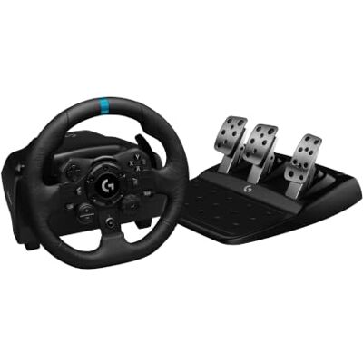 Logitech G923 – racerratt och pedaler för PC Svart TRUEFORCE upp till 1 000 Hz force feedback, följsam pedal, startkontroll med dubbel koppling och rattskydd i äkta läder Logitech G923 – racerratt och pedaler för PC Svart TRUEFORCE upp till 1 000 Hz force feedback, följsam pedal, startkontroll med dubbel koppling och rattskydd i äkta läder