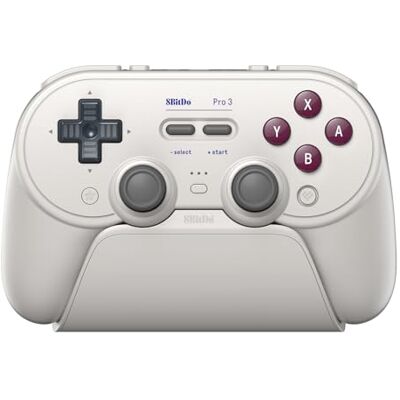 Nintendo 8BitDo Pro 3 Bluetooth Controller for Switch/Switch 2 – TMR Joysticks, Swappable ABXY Buttons, Pro Back Buttons, Charging Dock, Hall Effect Triggers, for Windows, Apple, SteamOS, Android G Classic Nintendo 8BitDo Pro 3 Bluetooth Controller for Switch/Switch 2 – TMR Joysticks, Swappable ABXY Buttons, Pro Back Buttons, Charging Dock, Hall Effect Triggers, for Windows, Apple, SteamOS, Android G Classic