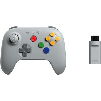 8BitDo 64 2.4G Wireless Controller for Original N64 Console, Analogue 3D, and Windows (Grey) 8BitDo 64 2.4G Wireless Controller for Original N64 Console, Analogue 3D, and Windows (Grey)