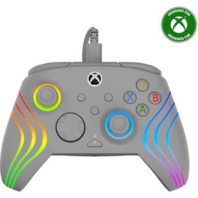 Turtle Beach Afterglow Wave spelkontroll med sladd, RGB-spelkontroll – licensierad för Xbox Series X S, Xbox One och Windows, grå Turtle Beach Afterglow Wave spelkontroll med sladd, RGB-spelkontroll – licensierad för Xbox Series X S, Xbox One och Windows, grå