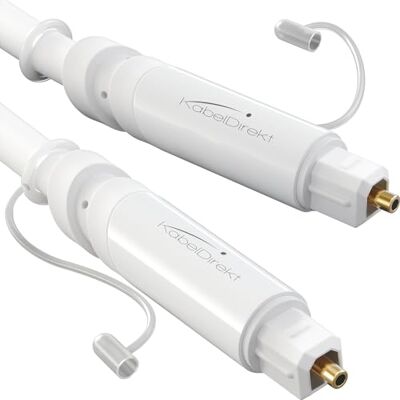 KabelDirekt – TOSLINK-kabel – 1,5m, vit – Soundbar S/PDIF, optisk fiberkabel för hemmabio, förstärkare, PS4, Xbox, Gaming, vit KabelDirekt – TOSLINK-kabel – 1,5m, vit – Soundbar S/PDIF, optisk fiberkabel för hemmabio, förstärkare, PS4, Xbox, Gaming, vit