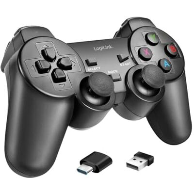 LogiLink AA0187 – Trådlös spelkontroll, 2,4 GHz, för Windows-PC, Android-enheter, TV-boxar, PS3 LogiLink AA0187 – Trådlös spelkontroll, 2,4 GHz, för Windows-PC, Android-enheter, TV-boxar, PS3