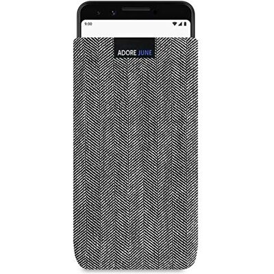 Adore June Business väska för Google Pixel 3 mobilväska av karakteristiskt fiskgräs tyg – grå/svart Skyddsväska tillbehör med display rengöringseffekt Made in Europe Adore June Business väska för Google Pixel 3 mobilväska av karakteristiskt fiskgräs tyg – grå/svart Skyddsväska tillbehör med display rengöringseffekt Made in Europe