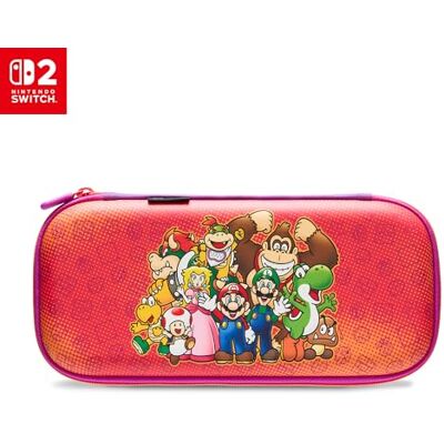 PowerA tunt fodral för Nintendo Switch 2 Mario och hans vänner, officiellt licensierat, skyddsfodral, plats för tio spelkort, vadderat skärmskydd, inbyggt ställ PowerA tunt fodral för Nintendo Switch 2 Mario och hans vänner, officiellt licensierat, skyddsfodral, plats för tio spelkort, vadderat skärmskydd, inbyggt ställ