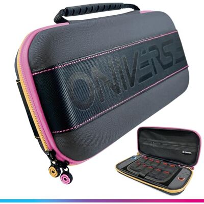 Oniverse Skyddsväska kompatibel med Switch 2/OLED/Switch Hård vattentät väska med handtag, Vadderat inre fodral, Spelutrymmen, Förvaringsnät Rosa Oniverse Skyddsväska kompatibel med Switch 2/OLED/Switch Hård vattentät väska med handtag, Vadderat inre fodral, Spelutrymmen, Förvaringsnät Rosa