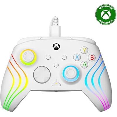 Turtle Beach Afterglow Wave spelkontroll med sladd, RGB-spelkontroll – licensierad för Xbox Series X S, Xbox One och Windows, vit Turtle Beach Afterglow Wave spelkontroll med sladd, RGB-spelkontroll – licensierad för Xbox Series X S, Xbox One och Windows, vit