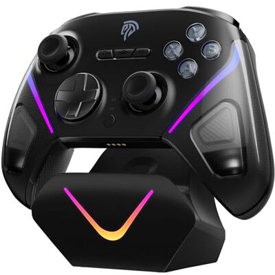 EasySMX D10 trådlös PC-kontroll – TMR-joystick, dubbla lägesutlösare, mekaniska tangenter, 1 000 Hz pollning, RGB – Bluetooth-spelkontroll för PC/Switch/Switch 2/iOS/Android-TV med laddningsdocka EasySMX D10 trådlös PC-kontroll – TMR-joystick, dubbla lägesutlösare, mekaniska tangenter, 1 000 Hz pollning, RGB – Bluetooth-spelkontroll för PC/Switch/Switch 2/iOS/Android-TV med laddningsdocka