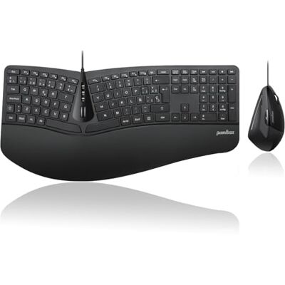 Perixx PERIDUO-505ES Juego de Ratón USB Vertical y Teclado ergonómico 3D con Disposición de Teclas Dividida Reposamuñecas justerbar QWERTY Español Perixx PERIDUO-505ES Juego de Ratón USB Vertical y Teclado ergonómico 3D con Disposición de Teclas Dividida Reposamuñecas justerbar QWERTY Español