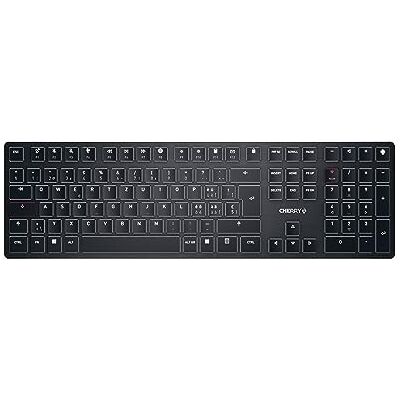 CHERRY KW X ULP, ultratunn mekanisk high-end tangentbord, schweizisk layout (QWERTZ), trådlös multi-device tangentbord för upp till 4 enheter, uppladdningsbar, svart CHERRY KW X ULP, ultratunn mekanisk high-end tangentbord, schweizisk layout (QWERTZ), trådlös multi-device tangentbord för upp till 4 enheter, uppladdningsbar, svart