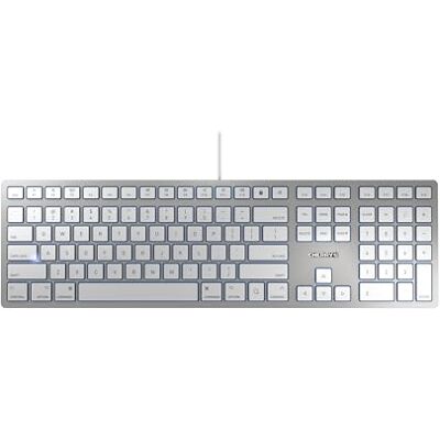 CHERRY KC 6000 SLIM FÖR MAC, US-layout, QWERTY-tangentbord, trådbundet tangentbord, Mac-layout, saxmekanism, ultraplatt design, vit-silver CHERRY KC 6000 SLIM FÖR MAC, US-layout, QWERTY-tangentbord, trådbundet tangentbord, Mac-layout, saxmekanism, ultraplatt design, vit-silver