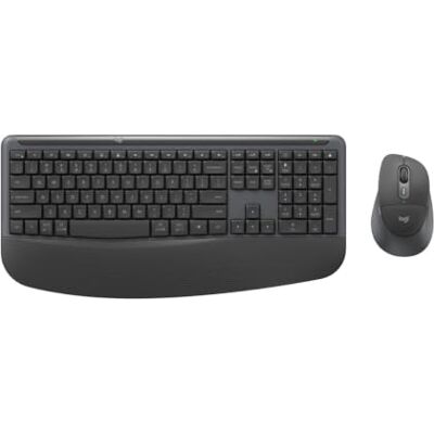 Logitech Signature Comfort Plus Combo MK880 för affärer, trådlöst tangentbord, mus i standardstorlek, handledsstöd, tysta klick, säker mottagare, Bluetooth, Windows/macOS, DEU QWERTZ – grafit Logitech Signature Comfort Plus Combo MK880 för affärer, trådlöst tangentbord, mus i standardstorlek, handledsstöd, tysta klick, säker mottagare, Bluetooth, Windows/macOS, DEU QWERTZ – grafit