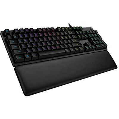 Logitech 513 mekaniskt spelartangentbord med handledsstöd, RGB LIGHTSYNC-belysning, touch-brytare GX-brun, 5052 aluminiumlegering, anpassningsbart, USB-relä, franska AZERTY svart Logitech 513 mekaniskt spelartangentbord med handledsstöd, RGB LIGHTSYNC-belysning, touch-brytare GX-brun, 5052 aluminiumlegering, anpassningsbart, USB-relä, franska AZERTY svart