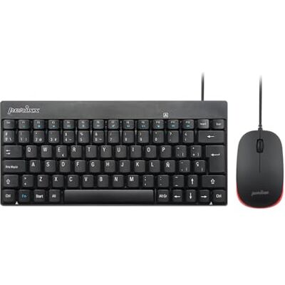 Perixx PERIDUO-212 Combo litet tangentbord och trådbunden mus för Windows, 12 mediaknappar, QWERTY-layout spanskt Perixx PERIDUO-212 Combo litet tangentbord och trådbunden mus för Windows, 12 mediaknappar, QWERTY-layout spanskt