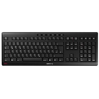 CHERRY STREAM KEYBOARD WIRELESS, Trådlöst Tangentbord, Tysk Layout (QWERTZ), Anslutning via 2,4 GHz, Tyst Tangenttryckning, Platt Design, Batteridrivet, Svart CHERRY STREAM KEYBOARD WIRELESS, Trådlöst Tangentbord, Tysk Layout (QWERTZ), Anslutning via 2,4 GHz, Tyst Tangenttryckning, Platt Design, Batteridrivet, Svart