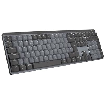 Logitech MX Mechanical trådlöst bakgrundsbelyst tangentbord, linjära brytare, belysta tangenter, Bluetooth, USB-C, macOS, Windows, Linux, iOS, Android, Metal, Layout Pan Nordic QWERTY Grå Logitech MX Mechanical trådlöst bakgrundsbelyst tangentbord, linjära brytare, belysta tangenter, Bluetooth, USB-C, macOS, Windows, Linux, iOS, Android, Metal, Layout Pan Nordic QWERTY Grå