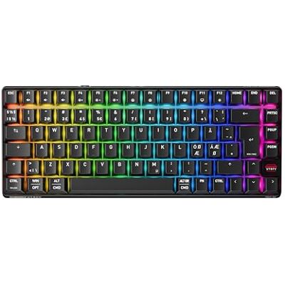 Xtrfy CHERRY K33 Compact Wireless, Trådlöst Mem-chanical Gamingtangentbord, Format 75%, Tangentbord för Flera Enheter, RGB-Belysning, IP54 Damm- och Stänkskyddat, PN-Layout (QWERTY), Svart Xtrfy CHERRY K33 Compact Wireless, Trådlöst Mem-chanical Gamingtangentbord, Format 75%, Tangentbord för Flera Enheter, RGB-Belysning, IP54 Damm- och Stänkskyddat, PN-Layout (QWERTY), Svart