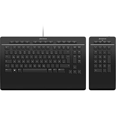3Dconnexion Keyboard Pro med numpad (tangentbord, trådbundet separat nummerblock, tysk layout – QWERTZ), mattsvart 3Dconnexion Keyboard Pro med numpad (tangentbord, trådbundet separat nummerblock, tysk layout – QWERTZ), mattsvart