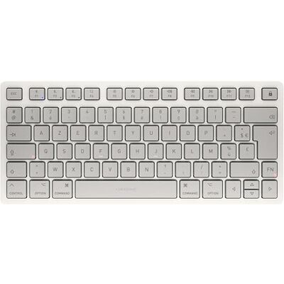 CHERRY KW 7100 MINI BT FOR MAC, Kompakt Mac-Tangentbord med 3 Bluetooth-Kanaler, Fransk Layout (AZERTY), Trådlöst Tangentbord för Flera Enheter, Moonlight White CHERRY KW 7100 MINI BT FOR MAC, Kompakt Mac-Tangentbord med 3 Bluetooth-Kanaler, Fransk Layout (AZERTY), Trådlöst Tangentbord för Flera Enheter, Moonlight White