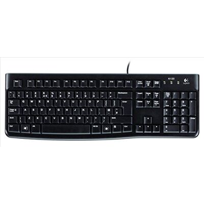 Logitech K120 tangentbord för B2B. Prisvärt, hållbart; Bekväma, tysta knappar, smidig plug & play USB-anslutning, PAN QWERTY Svart Logitech K120 tangentbord för B2B. Prisvärt, hållbart; Bekväma, tysta knappar, smidig plug & play USB-anslutning, PAN QWERTY Svart