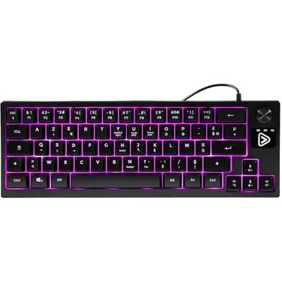 Onlan CA-50 kompakt gamer-tangentbord, TKL-membran, 64 tangenter, anti-ghosting, retro-belysning, lila, USB Onlan CA-50 kompakt gamer-tangentbord, TKL-membran, 64 tangenter, anti-ghosting, retro-belysning, lila, USB