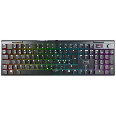 CHERRY XTRFY MX 10.1 Wireless, Mekaniskt Speltangentbord Med Låg Profil, Pan-Nordisk Layout (QWERTY), Tangentbord För Flera Enheter, MX LP 2.0 RED-Brytare, Svart CHERRY XTRFY MX 10.1 Wireless, Mekaniskt Speltangentbord Med Låg Profil, Pan-Nordisk Layout (QWERTY), Tangentbord För Flera Enheter, MX LP 2.0 RED-Brytare, Svart