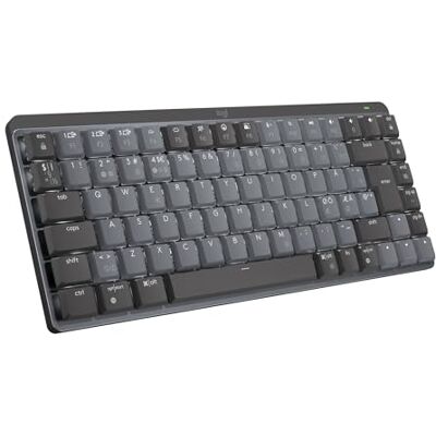 Logitech MX Mechanical Mini trådlöst bakgrundsbelyst tangentbord, taktila tysta brytare, belysta tangenter, Bluetooth, USB-C, macOS, Windows, Linux, iOS, Android, Metal, Layout Pan Nordic QWERTY Grå Logitech MX Mechanical Mini trådlöst bakgrundsbelyst tangentbord, taktila tysta brytare, belysta tangenter, Bluetooth, USB-C, macOS, Windows, Linux, iOS, Android, Metal, Layout Pan Nordic QWERTY Grå