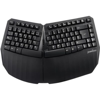 Perixx PERIBOARD-613B Mini Trådlöst Ergonomiskt tangentbord med Dual 2.4G och Bluetooth-läge, Kompatibel med Windows 10 och Mac OS X System, Svart, Spanska Layout Perixx PERIBOARD-613B Mini Trådlöst Ergonomiskt tangentbord med Dual 2.4G och Bluetooth-läge, Kompatibel med Windows 10 och Mac OS X System, Svart, Spanska Layout
