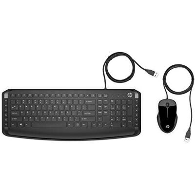 HP Pavilion 200 Tangentbord och mus med kabel (1600 PPP, USB 2.0-port, LED-indikator, Windows 10, Windows 8), Färg Svart HP Pavilion 200 Tangentbord och mus med kabel (1600 PPP, USB 2.0-port, LED-indikator, Windows 10, Windows 8), Färg Svart