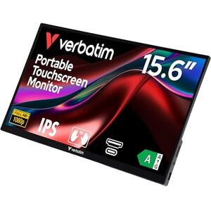 Verbatim PMT-15, bärbar pekskärmsskärm, mobil 15,6-tums full HD-skärm för bärbar dator, surfplatta, smartphone, PS5 eller Nintendo Switch med USB-A, USB-C- och HDMI-port, svart Verbatim PMT-15, bärbar pekskärmsskärm, mobil 15,6-tums full HD-skärm för bärbar dator, surfplatta, smartphone, PS5 eller Nintendo Switch med USB-A, USB-C- och HDMI-port, svart