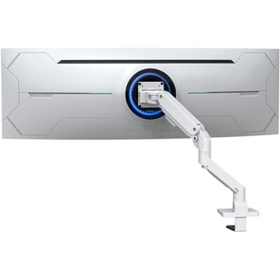 BEWISER Heavy Duty Monitor Arm Ultrawide Monitor Mount för 34–49 tum och nya 57 tums skärmar, viktkapacitet upp till 20 kg, full rörelse höjd svängbar justerbar skärmarm (vit) BEWISER Heavy Duty Monitor Arm Ultrawide Monitor Mount för 34–49 tum och nya 57 tums skärmar, viktkapacitet upp till 20 kg, full rörelse höjd svängbar justerbar skärmarm (vit)